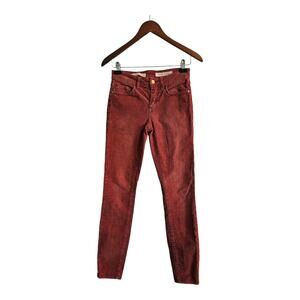 Pilcro and The Letterpress Script Womens Stretch SZ 25 Corduroy Pants Burgundy